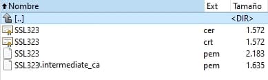 ficheros certificado clave privada