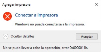 Windows Error 0x0000011b conectar impresora