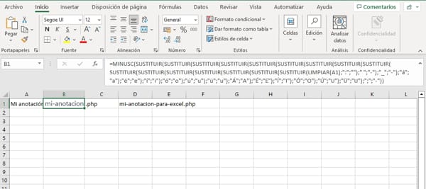 cracion formulas excel